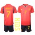 Spanje Alvaro Morata #7 Babykleding Thuisshirt Kinderen WK 2022 Korte Mouwen (+ korte broeken)